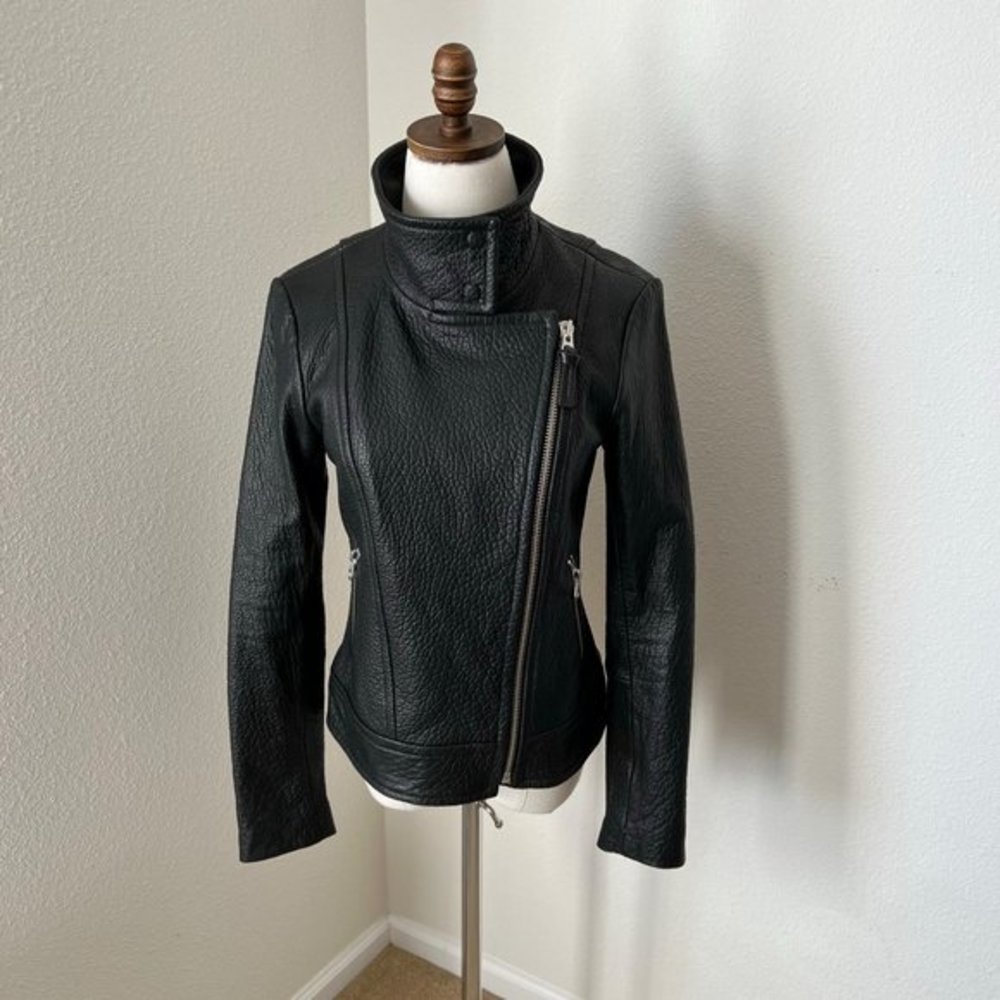 Mackage Jacket‎ Women S Black Lambskin Biker Soft EUC
